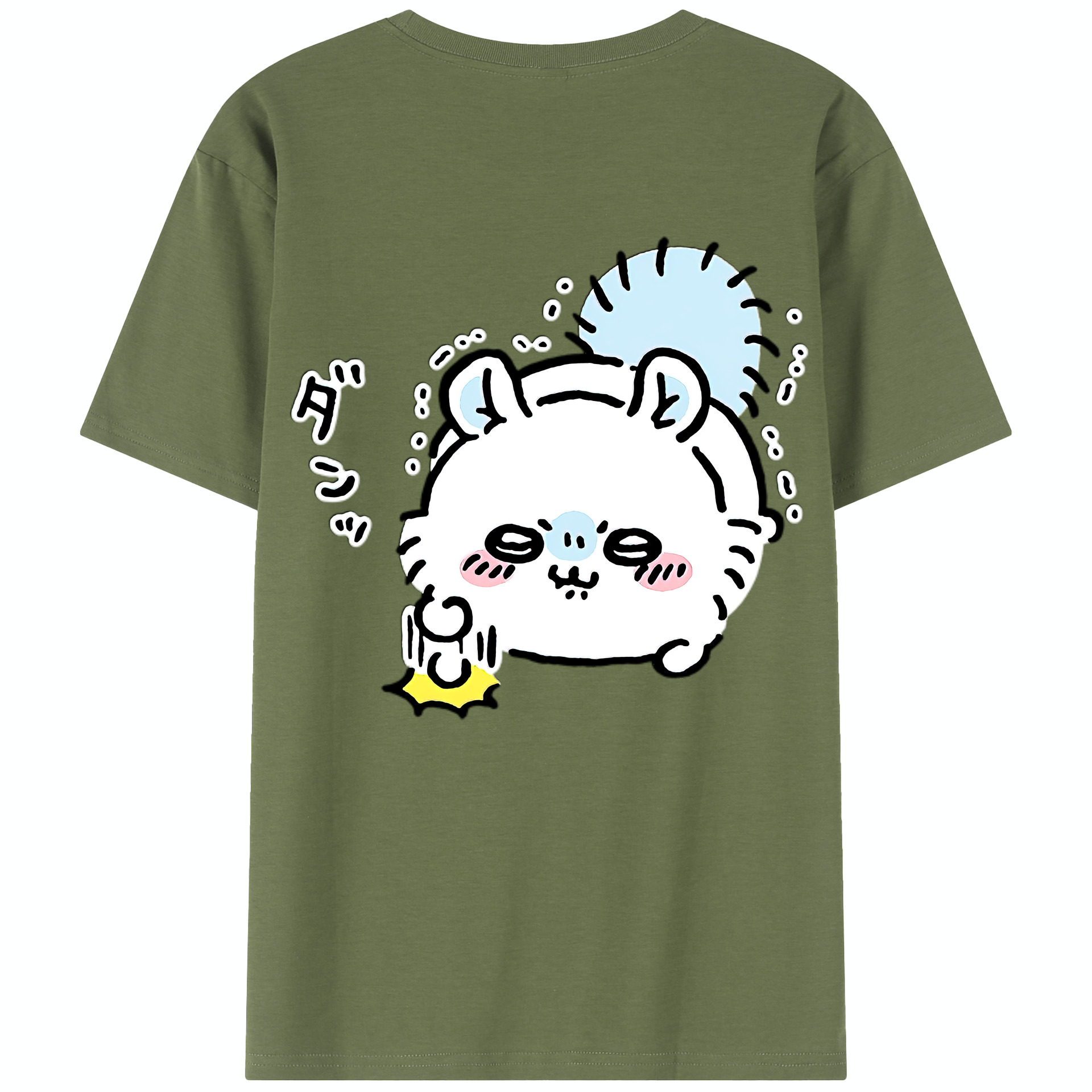 （画像用） ちいかわ モモンガ Chii-kawa Momonga 綿100％半袖Tシャツ（背面プリント）